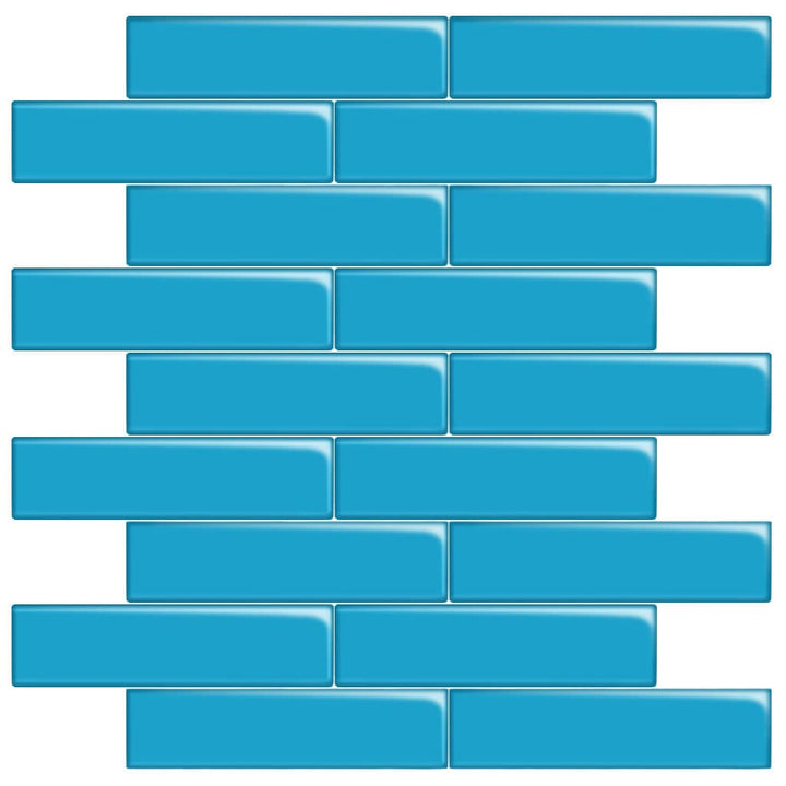 Apollo Tile Colorway Blue 3-in x 12-in Glossy Glass Brick look Wall Tile product image