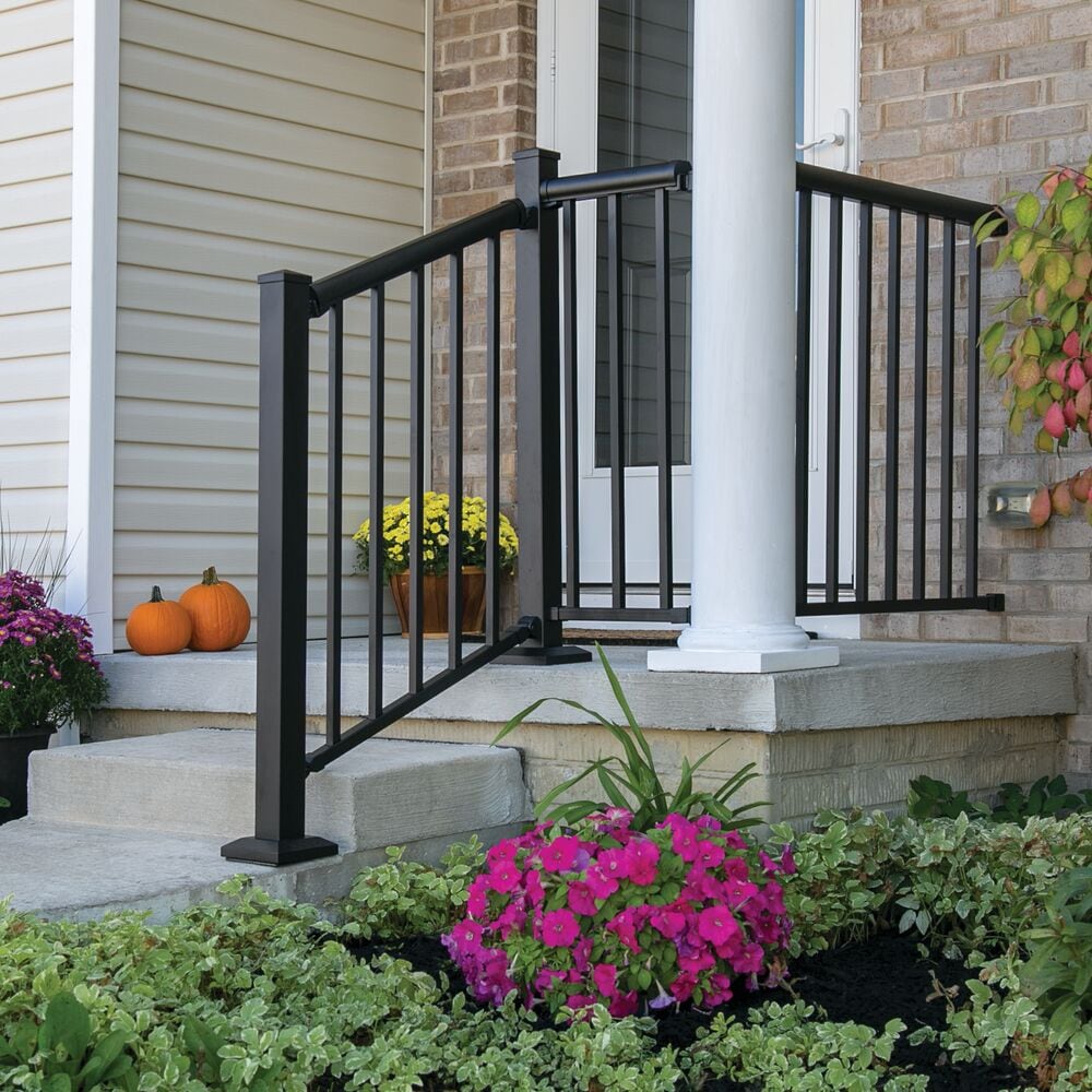 Freedom VersaRail Winchester 8-ft x 36-in Matte Black Aluminum Deck Stair Rail Kit