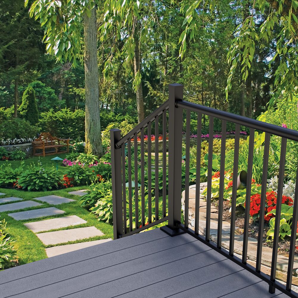 Freedom VersaRail Winchester 6-ft x 36-in Matte Black Aluminum Deck Stair Rail Kit