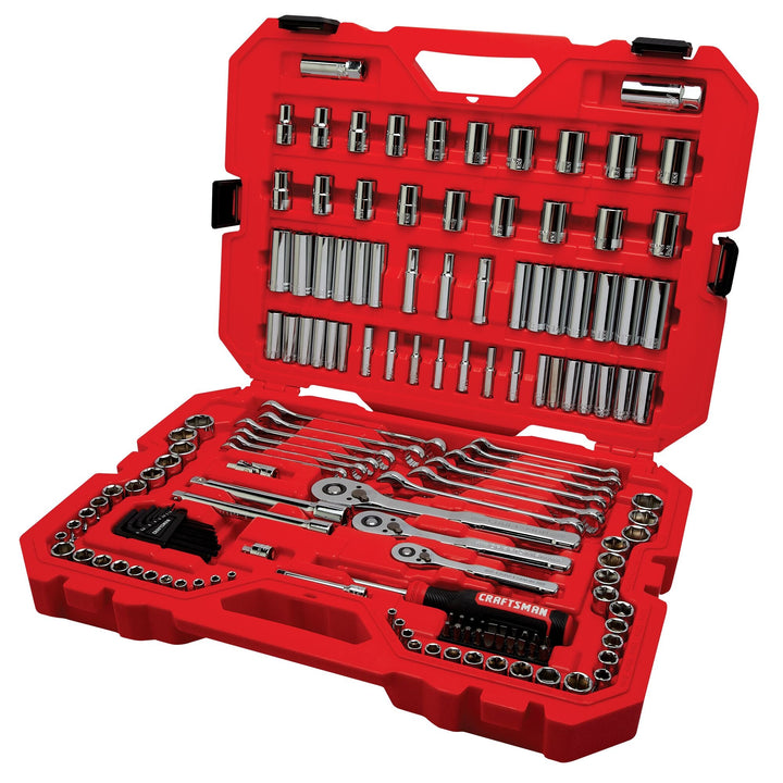 CRAFTSMAN 159-Piece Standard (SAE) and Metric Combination Polished Chrome Mechanics Tool Set with Hard Case