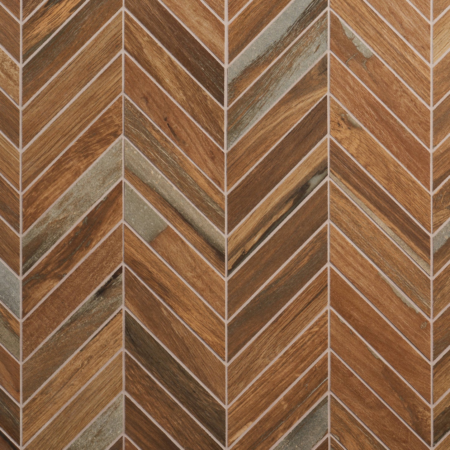 Artmore Tile Immortal Oak 9-in x 18-in Matte Porcelain Wood look Chevron Mosaic Floor and Wall Tile product image