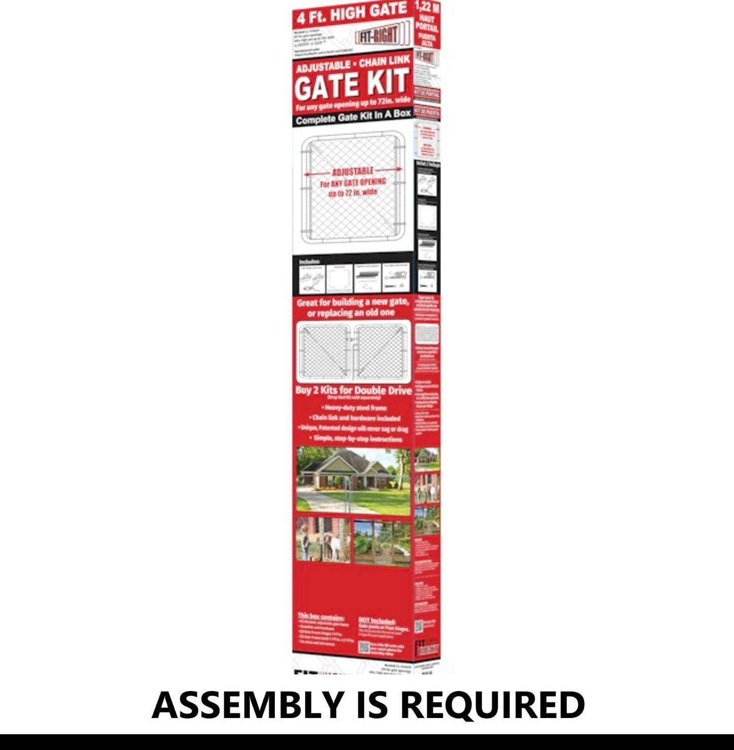 Fit-Right Fit Right 4-ft H x 6-ft W Galvanized Metal Walk-thru Chain Link Fence Gate Kit with Mesh Size 2-in