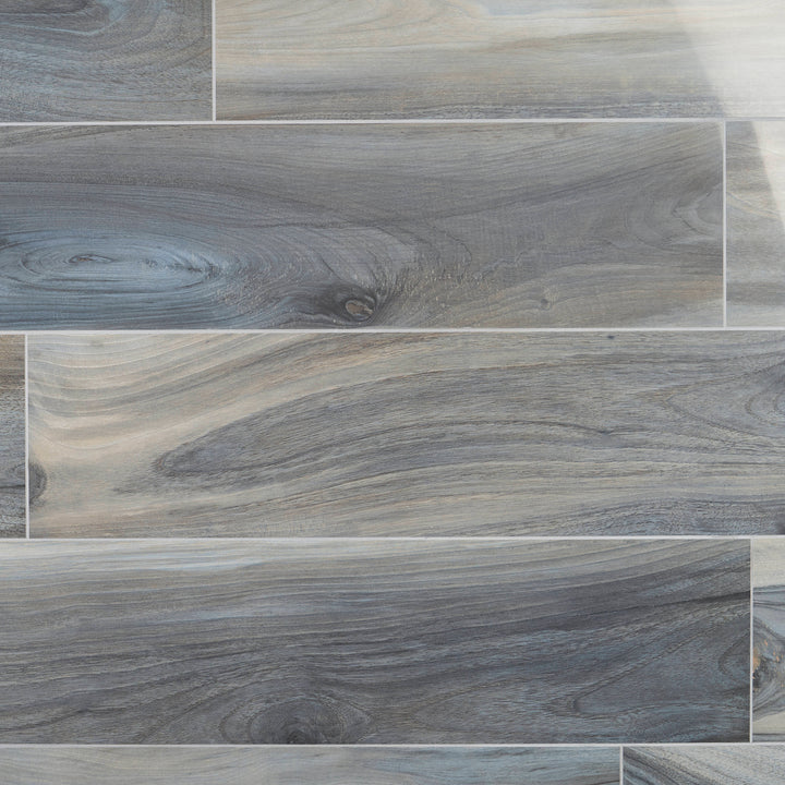 Artmore Tile Peruvian Blue 8-in x 48-in Polished Porcelain Wood look Floor and Wall Tile product image