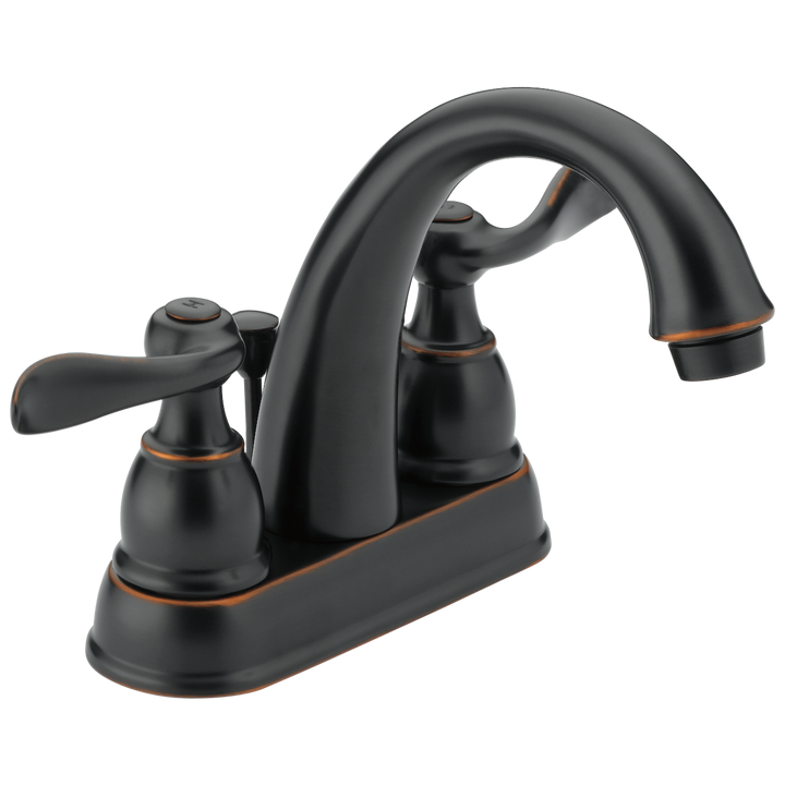 Delta Windemere Oil-Rubbed Bronze 2-Handle 4-in Centerset WaterSense Bathroom Sink Faucet with Drain