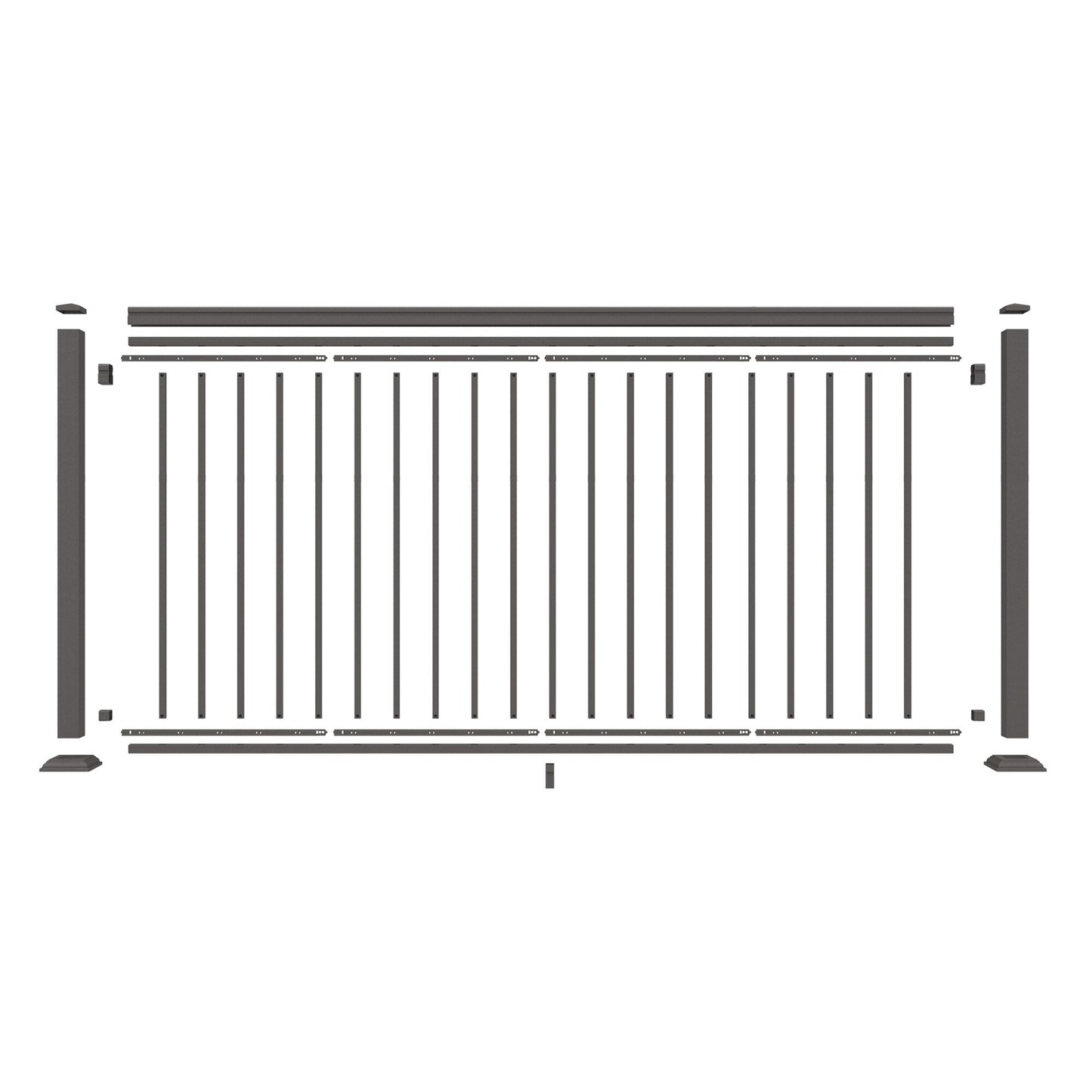 Freedom VersaRail Classic 8-ft x 42-in Matte Bronze Aluminum Deck Rail Kit