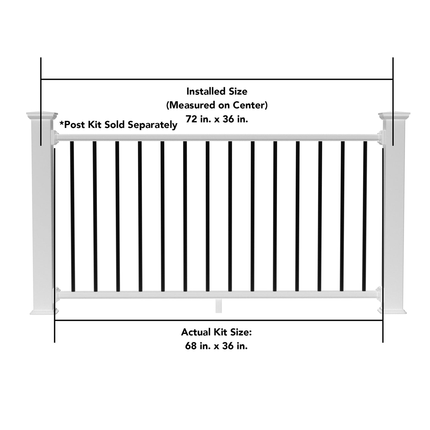 Deckorators Grab and Go 6-ft x 36-in White Composite Deck Rail Kit