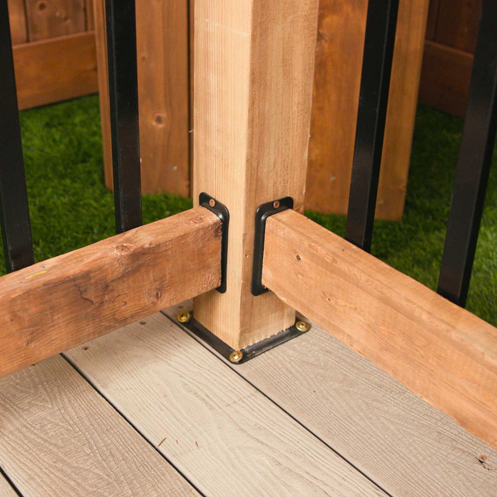 Nuvo Iron 4.7-in x 4.7-in Black Powder Coated Steel Post Connector
