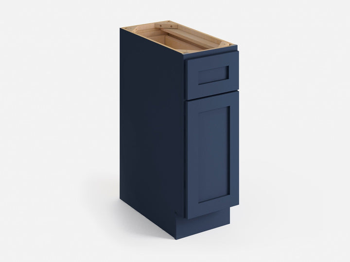 Valleywood Cabinetry 15-in W x 34.5-in H x 24-in D Marine Blue Birch 1-Drawer Base Ready To Assemble Plywood Cabinet (Flat Panel Shaker Style)