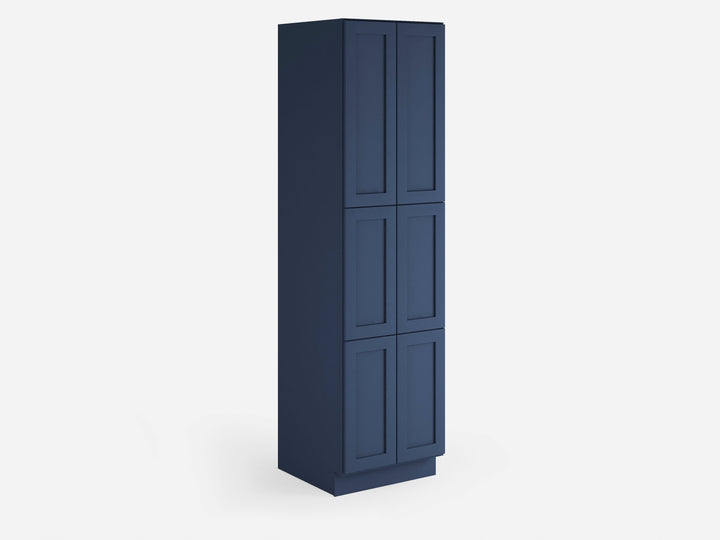Valleywood Cabinetry 24-in W x 90-in H x 24-in D Marine Blue Birch Pantry Ready To Assemble Plywood Cabinet (Flat Panel Shaker Door Style)