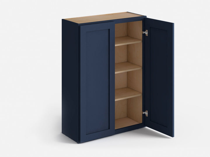 Valleywood Cabinetry 33-in W x 42-in H x 12-in D Marine Blue Birch Wall Ready To Assemble Plywood Cabinet (Flat Panel Shaker Door Style)
