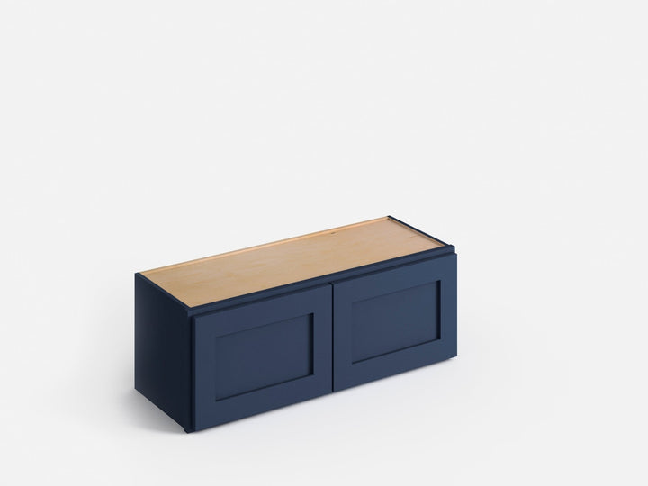 Valleywood Cabinetry 36-in W x 18-in H x 12-in D Marine Blue Birch Wall Ready To Assemble Plywood Cabinet (Flat Panel Shaker Door Style)