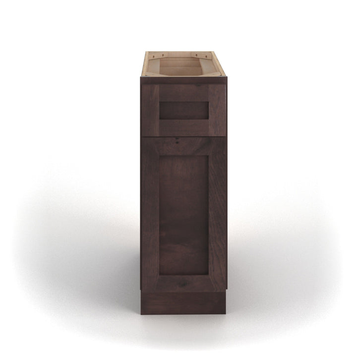 Valleywood Cabinetry 12-in W x 34.5-in H x 24-in D Rustic Hickory 1-Drawer Base Ready To Assemble Plywood Cabinet (Flat Panel Shaker Style)