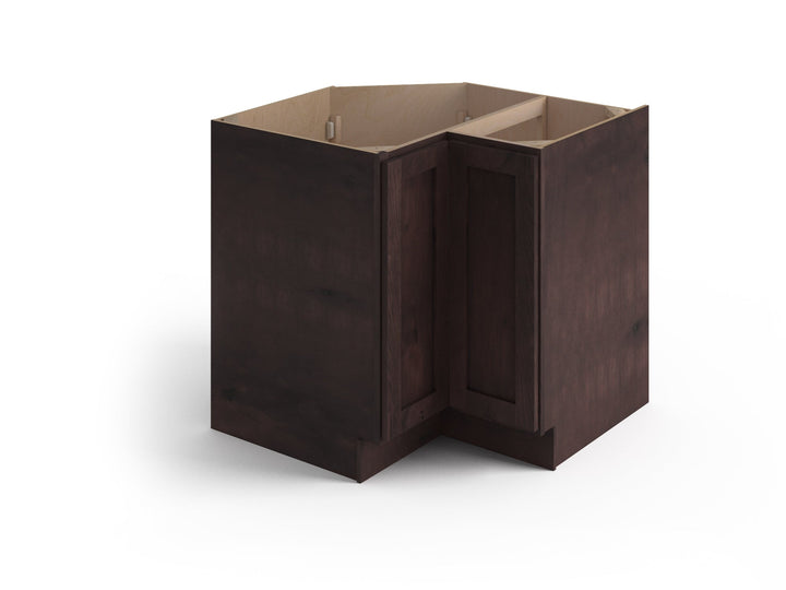 Valleywood Cabinetry 33-in W x 34.5-in H x 33-in D Rustic Hickory Lazy Susan Corner Base Ready To Assemble Plywood Cabinet (Flat Panel Shaker Style)