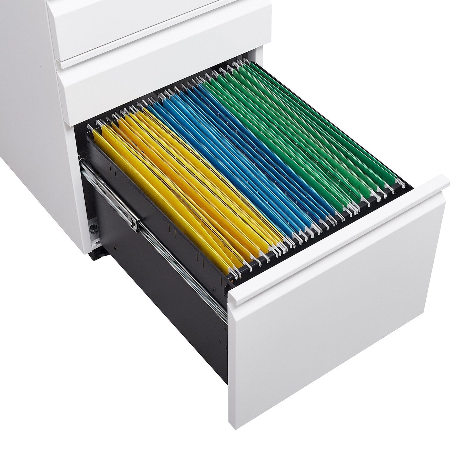 GZMR 3 Drawer File Cabinet with Lock White 3-Drawer 15.35-in File Cabinet