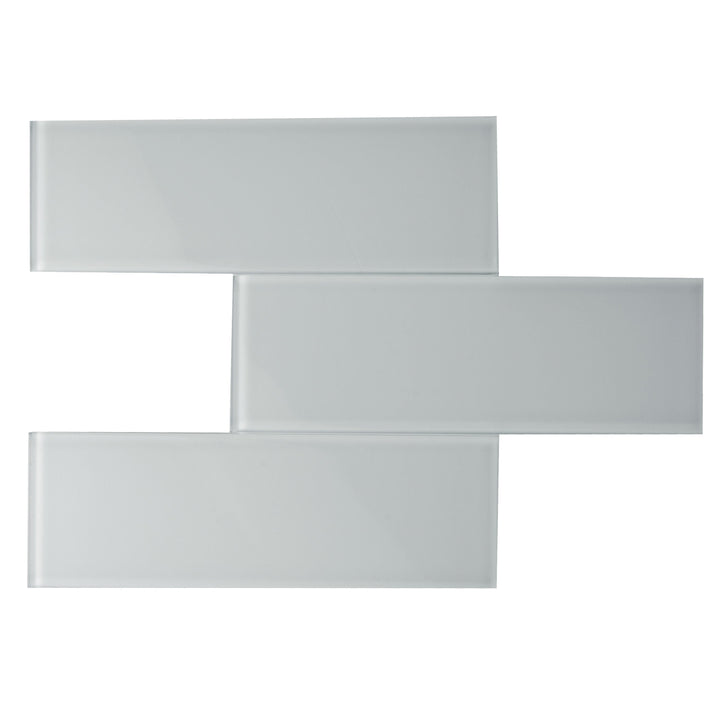 Giorbello True Gray 3-in x 9-in Glossy Glass Subway Wall Tile (5-sq. ft/ Carton)
