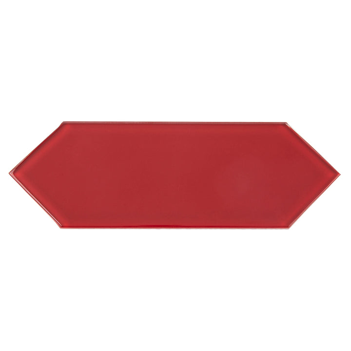 Giorbello (Sample) Ruby Red 3-in x 9-in Glossy Glass Subway Wall Tile