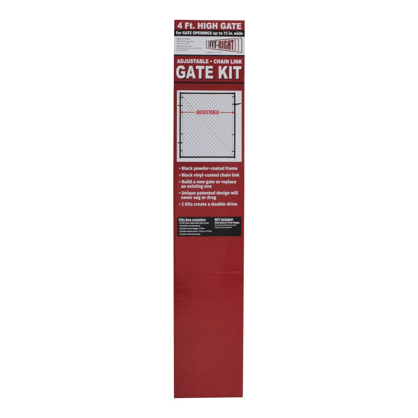 Fit-Right 4-ft H x 6-ft W Black Adjustable Metal Walk-thru Chain Link Fence Gate Kit with Mesh Size 2-in