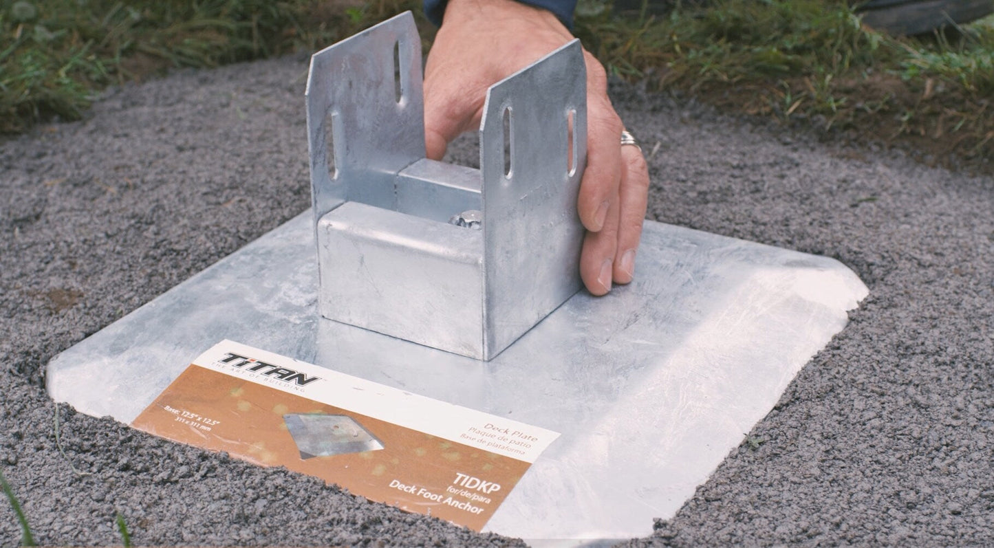 TITAN BUILDING PRODUCTS 12.25-in x 12.25-in Deck foot anchor Galvanized Steel Support Bracket