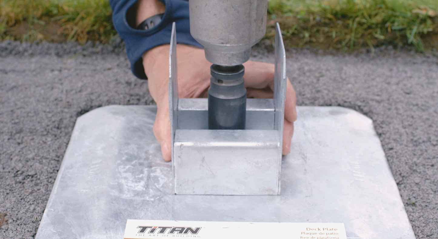 TITAN BUILDING PRODUCTS 3.66-in x 3.54-in Deck foot anchor Galvanized Steel Support Bracket