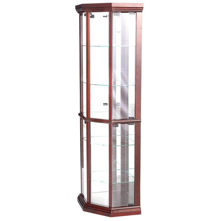 Benzara Contemporary/Modern Brown Wood Curio Cabinet