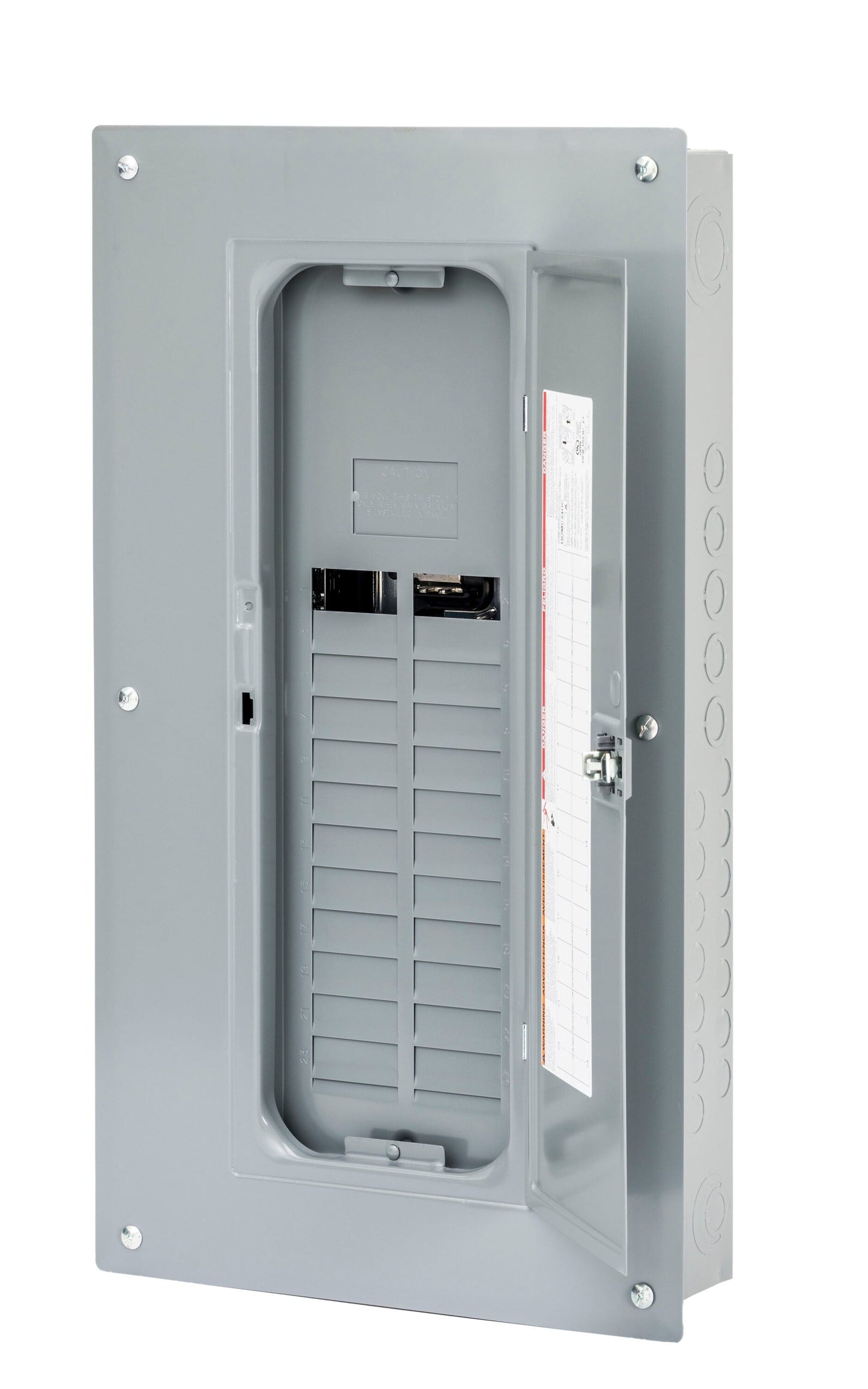 Square D Homeline 125-Amp 24-space load center - detail view
