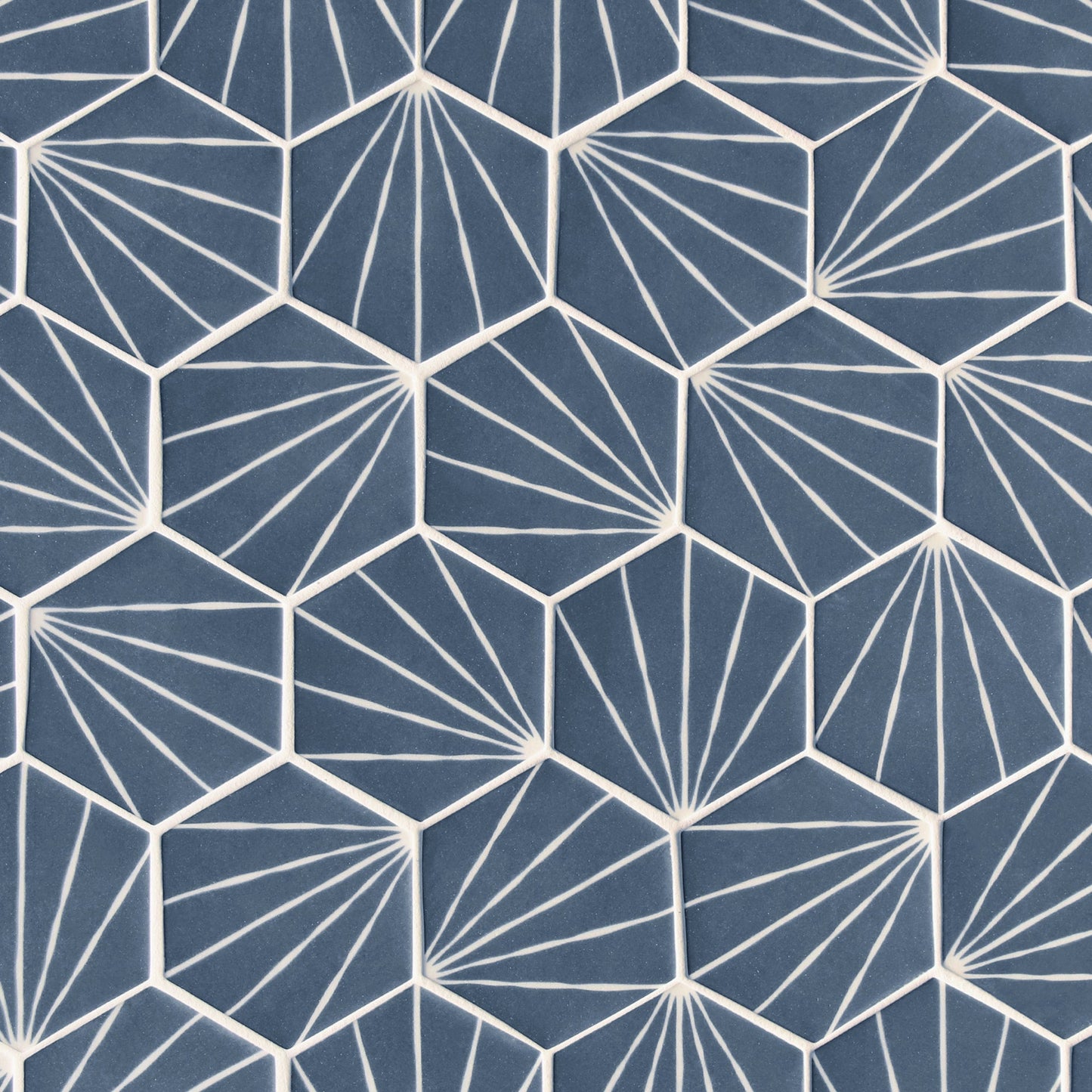 SUNWINGS Art Deco Blue 10-in x 12-in Matte Recycled glass Hexagon Mosaic Floor and Wall Tile product image