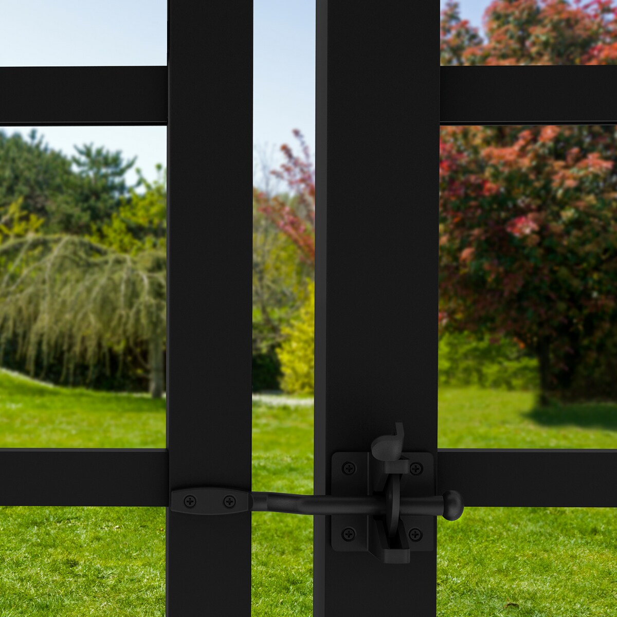 Ironcraft Berkshire 6-ft W Black Powder-coated Aluminum Spaced Picket Flat-top Yard Fence Panel