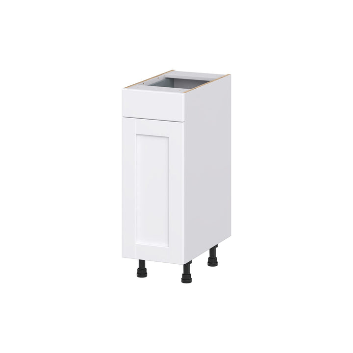 Hugo&Borg Rosemont 12-in W x 34.5-in H x 21-in D Glacier White 1-Drawer Base Fully Assembled Cabinet (Recessed Panel Shaker Style)