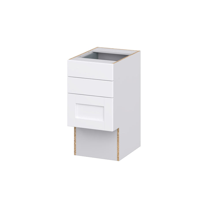 Hugo&Borg Rosemont 15-in W x 30-in H x 21-in D Glacier White 3-Drawer Base Fully Assembled Cabinet (Recessed Panel Style)