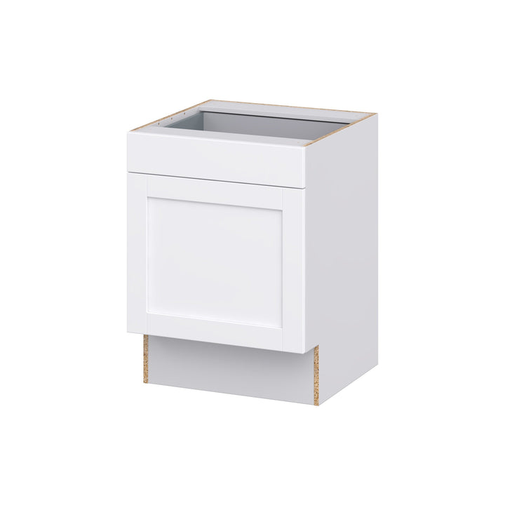 Hugo&Borg Rosemont 24-in W x 34.5-in H x 24-in D Glacier White 1-Drawer Base Fully Assembled Cabinet (Recessed Panel Shaker Style)