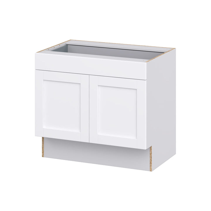 Hugo&Borg Rosemont 36-in W x 32.5-in H x 25-in D Glacier White 1-Drawer Base Fully Assembled Cabinet (Recessed Panel Shaker Style)