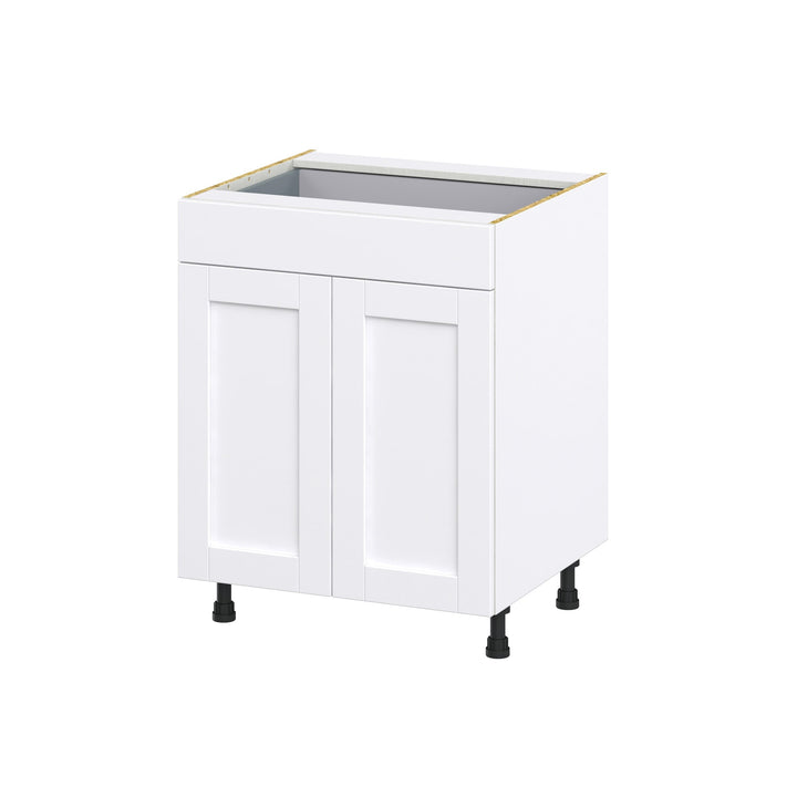 Hugo&Borg Rosemont 27-in W x 34.5-in H x 24-in D Glacier White 1-Drawer Base Fully Assembled Cabinet (Recessed Panel Shaker Style)