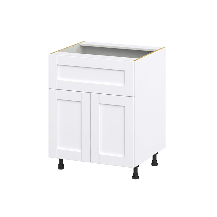 Hugo&Borg Rosemont 27-in W x 34.5-in H x 25-in D Glacier White 1-Drawer Base Fully Assembled Cabinet (Recessed Panel Shaker Style)