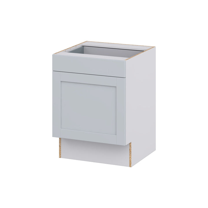 Hugo&Borg Charlesberg 24-in W x 34.5-in H x 25-in D Gray 1-Drawer Base Fully Assembled Cabinet (Recessed Panel Shaker Style)