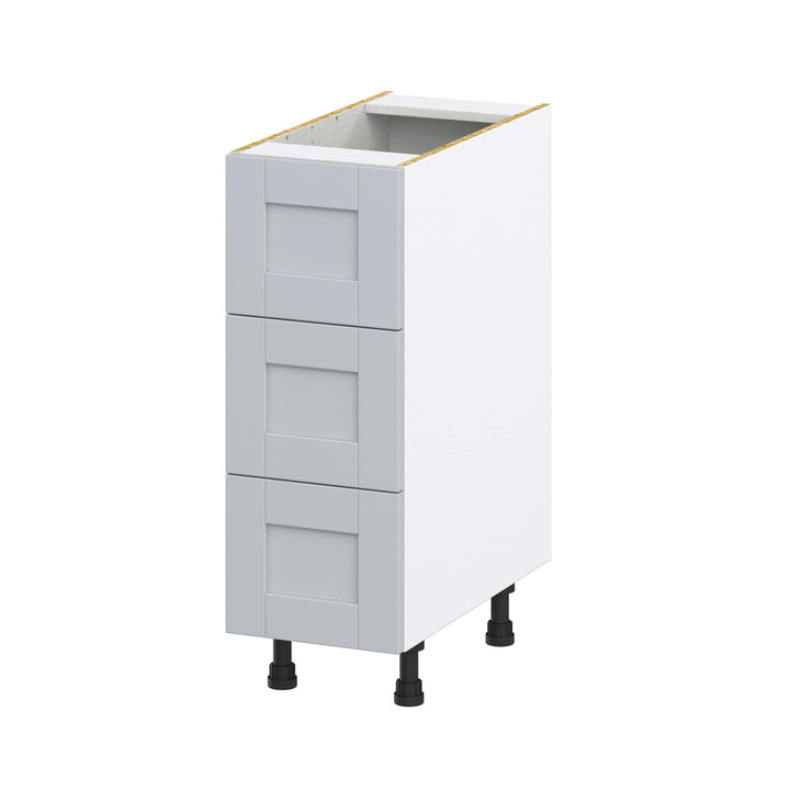 Hugo&Borg Charlesberg 12-in W x 34.5-in H x 24-in D Gray 3-Drawer Base Fully Assembled Cabinet (Recessed Panel Style)