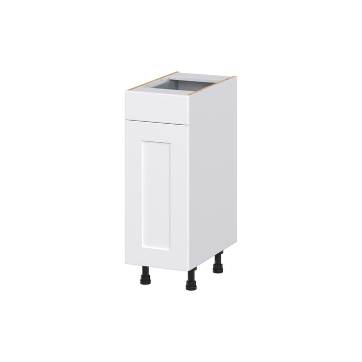 Hugo&Borg Jolie 12-in W x 34.5-in H x 21-in D Warm White 1-Drawer Base Fully Assembled Cabinet (Recessed Panel Shaker Style)