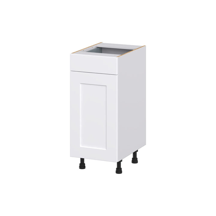 Hugo&Borg Jolie 15-in W x 34.5-in H x 21-in D Warm White 1-Drawer Base Fully Assembled Cabinet (Recessed Panel Shaker Style)