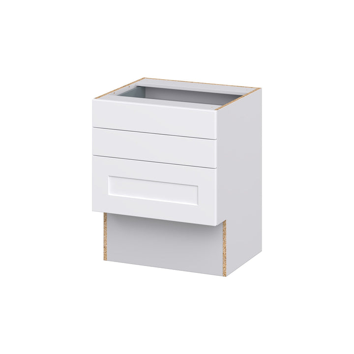 Hugo&Borg Jolie 24-in W x 30-in H x 21-in D Warm White 3-Drawer Base Fully Assembled Cabinet (Recessed Panel Style)