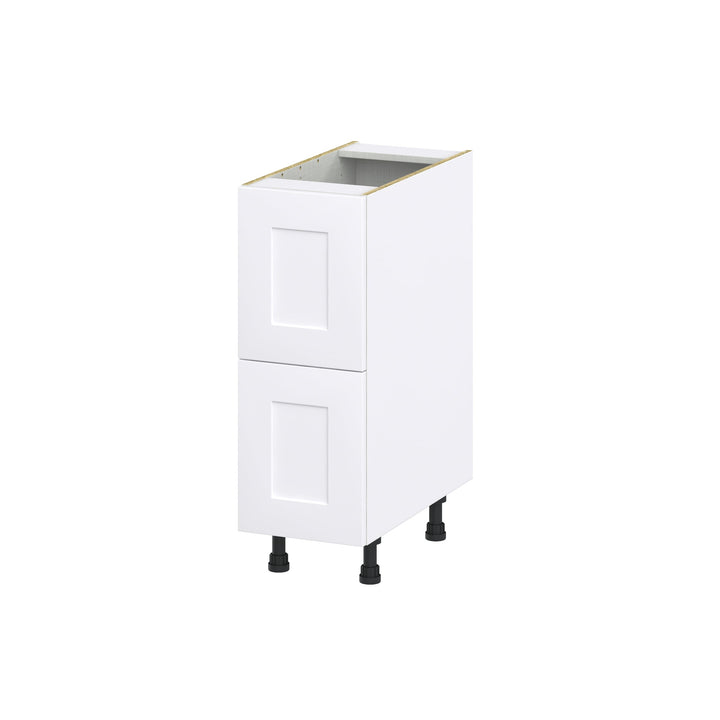 Hugo&Borg Jolie 12-in W x 34.5-in H x 24-in D Warm White 2-Drawer Base Fully Assembled Cabinet (Recessed Panel Style)