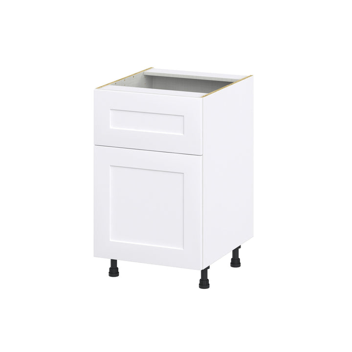 Hugo&Borg Jolie 21-in W x 34.5-in H x 25-in D Warm White 1-Drawer Base Fully Assembled Cabinet (Recessed Panel Shaker Style)