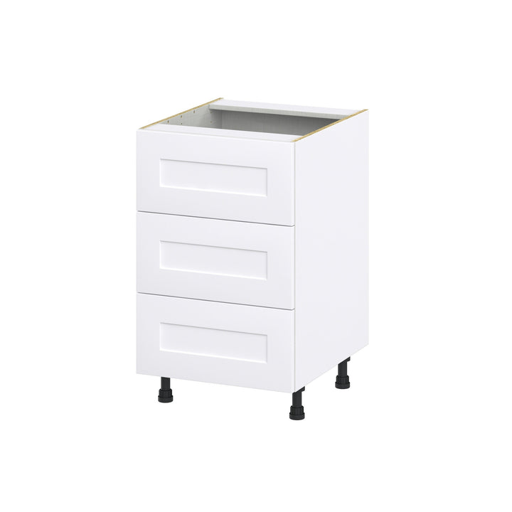 Hugo&Borg 21-in W x 34.5-in H x 24-in D Warm White 3-Drawer Base Fully Assembled Cabinet (Recessed Panel Style)