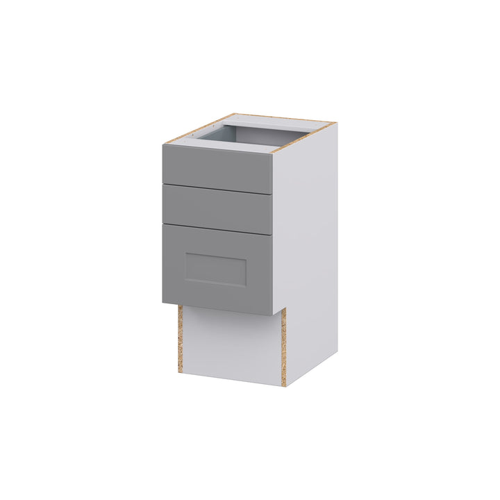 Hugo&Borg Beaumont 15-in W x 30-in H x 21-in D Slate Gray 3-Drawer Base Fully Assembled Cabinet (Recessed Panel Style)