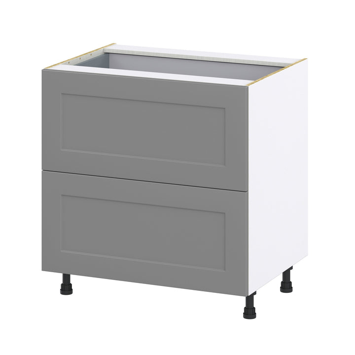 Hugo&Borg Beaumont 33-in W x 34.5-in H x 24-in D Slate Gray 3-Drawer Base Fully Assembled Cabinet (Recessed Panel Style)