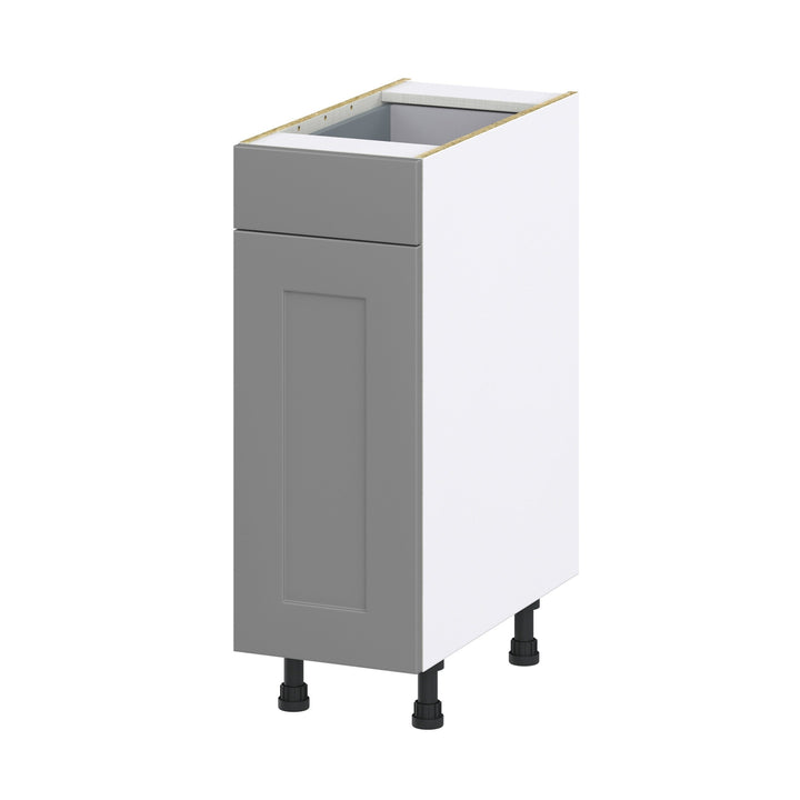 Hugo&Borg Beaumont 12-in W x 34.5-in H x 24-in D Slate Gray 1-Drawer Base Fully Assembled Cabinet (Recessed Panel Shaker Style)