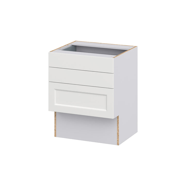 Hugo&Borg Riviera 24-in W x 30-in H x 21-in D Bright White 3-Drawer Base Fully Assembled Cabinet (Recessed Panel Style)