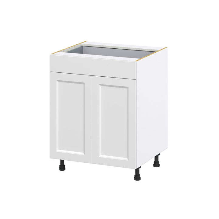 Hugo&Borg Riviera 27-in W x 34.5-in H x 24-in D Bright White 1-Drawer Base Fully Assembled Cabinet (Recessed Panel Shaker Style)