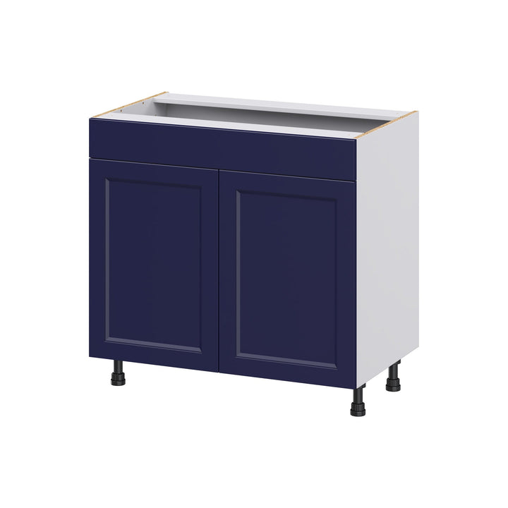 Hugo&Borg Lorette 36-in W x 34.5-in H x 21-in D Navy Blue Sink Base Fully Assembled Cabinet (Recessed Panel Shaker Style)