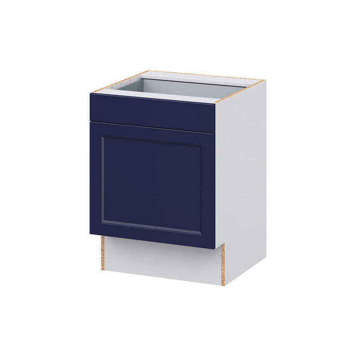 Hugo&Borg Lorette 24-in W x 34.5-in H x 24-in D Navy Blue 1-Drawer Base Fully Assembled Cabinet (Recessed Panel Shaker Door Style)