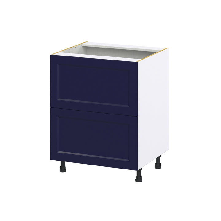 Hugo&Borg Lorette 27-in W x 34.5-in H x 24-in D Navy Blue 2-Drawer Base Fully Assembled Cabinet (Recessed Panel Style)