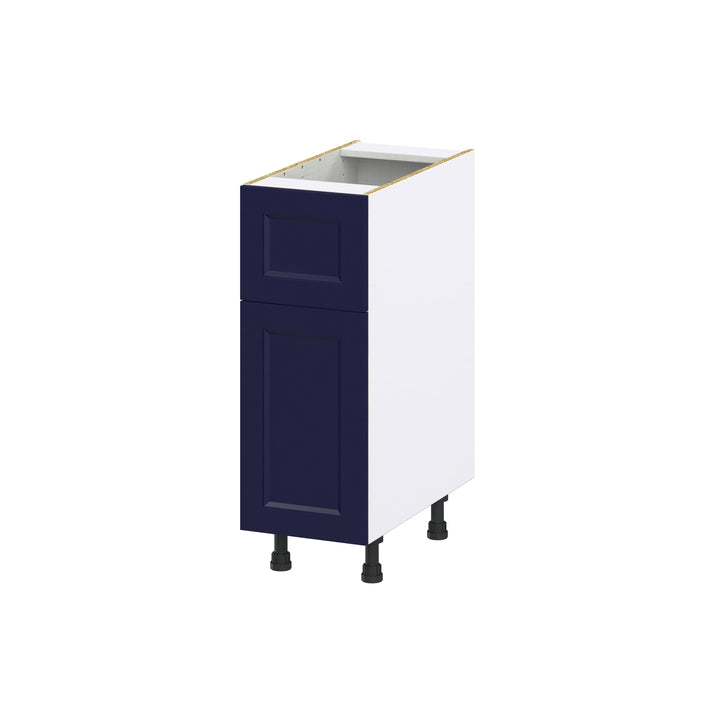 Hugo&Borg Lorette 12-in W x 34.5-in H x 25-in D Navy Blue 1-Drawer Base Fully Assembled Cabinet (Recessed Panel Shaker Style)